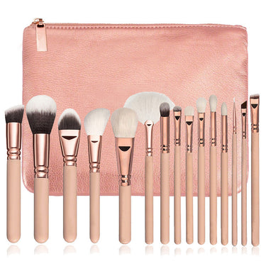 Rose Gold Makeup Brushes with Bag